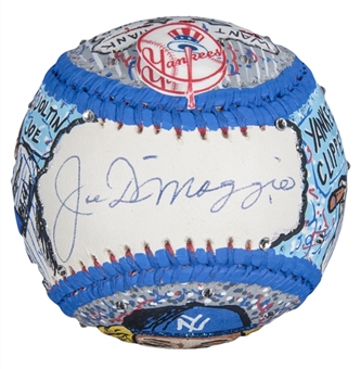 Joe DiMaggio Autographed Charles Fazzino Original Artwork Baseball (JSA & Fazzino LOA)